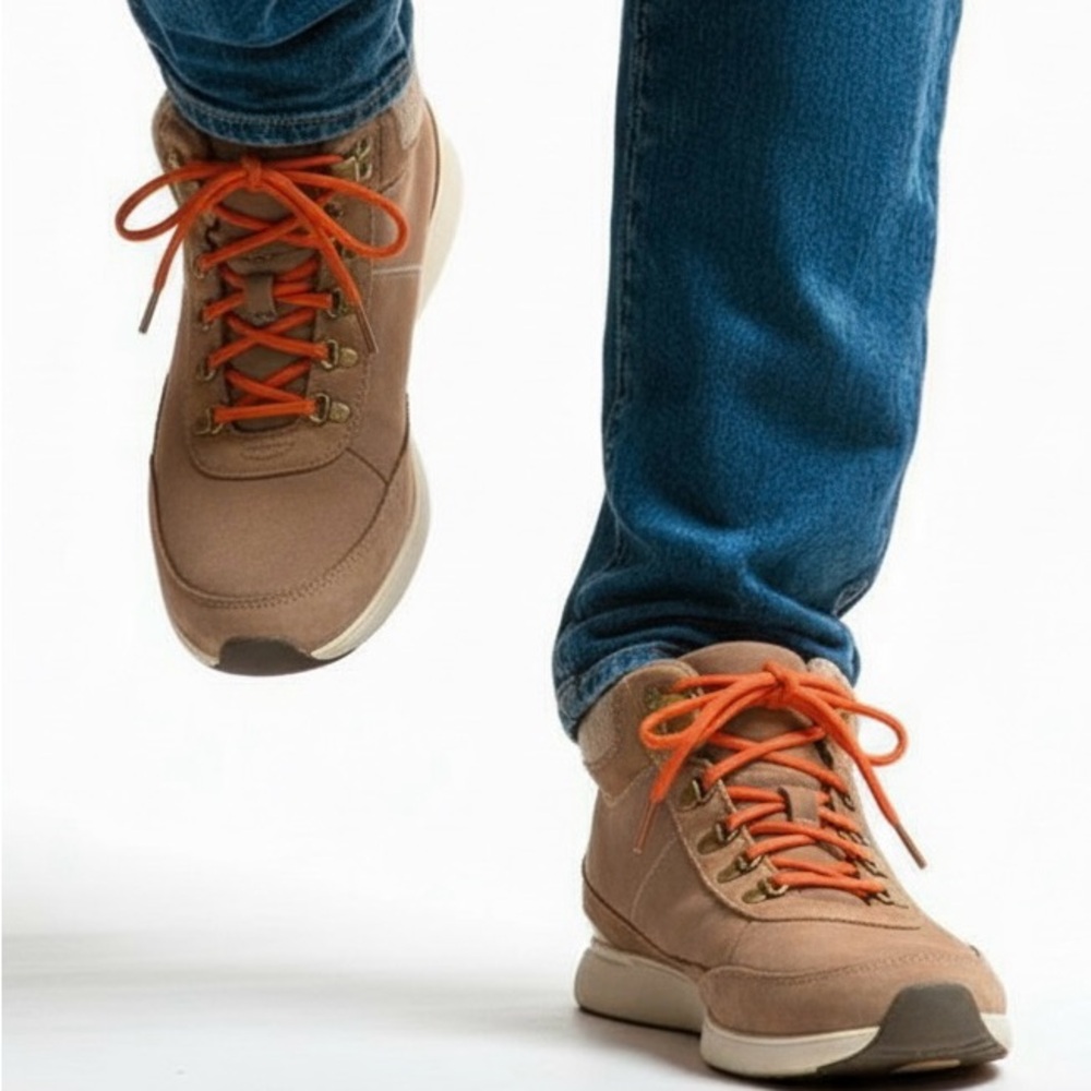 TOMS Women's Cascada Waterproof Ankle High Sneaker with Orange Laces